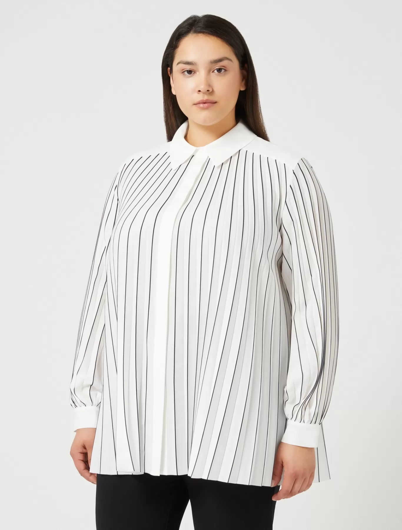 Marina Rinaldi Tuniques, Chemisiers & Blouse | Tuniques, Chemisiers & Blouses>Chemisier en crêpe de Chine BLANCNOIR