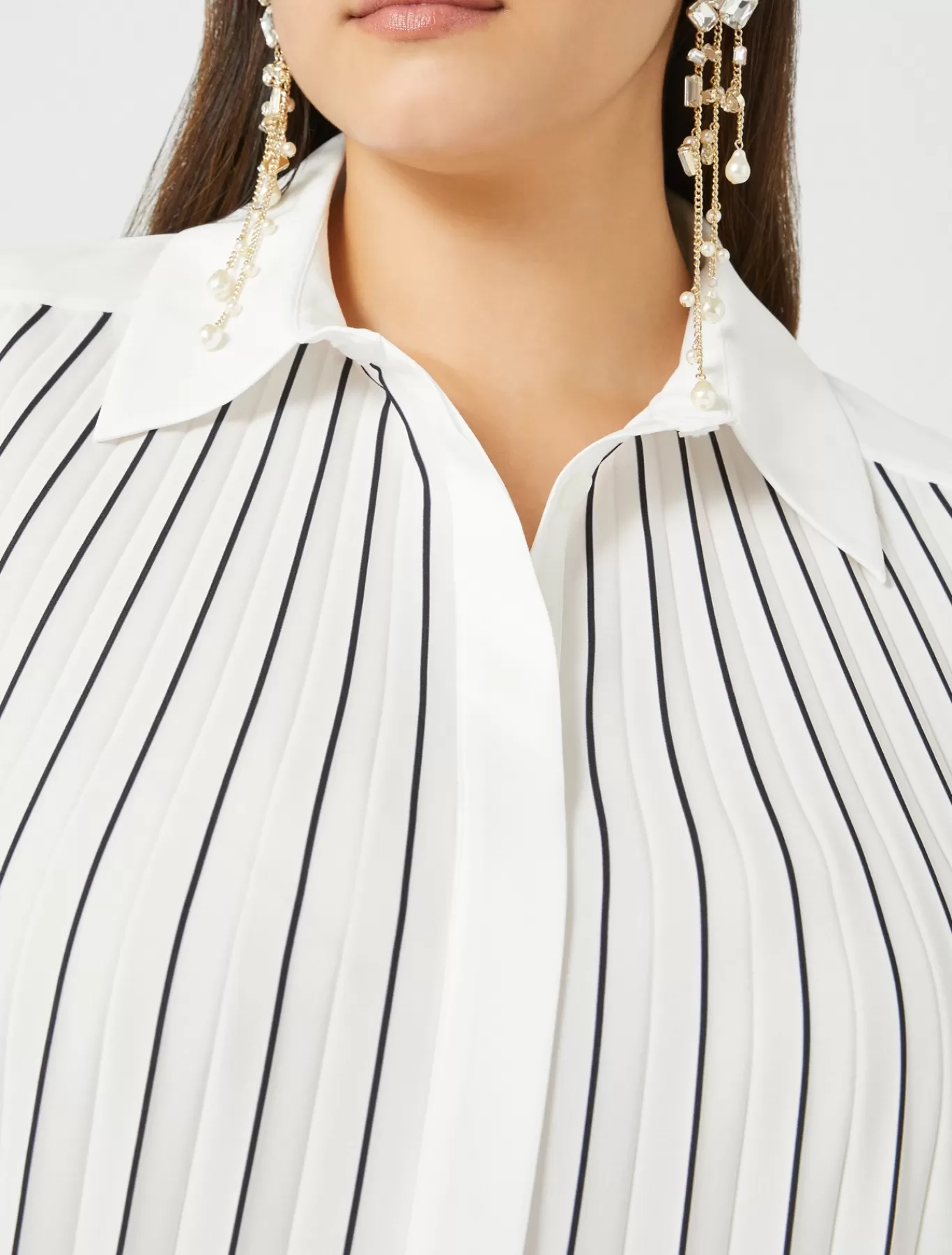 Marina Rinaldi Tuniques, Chemisiers & Blouse | Tuniques, Chemisiers & Blouses>Chemisier en crêpe de Chine BLANCNOIR
