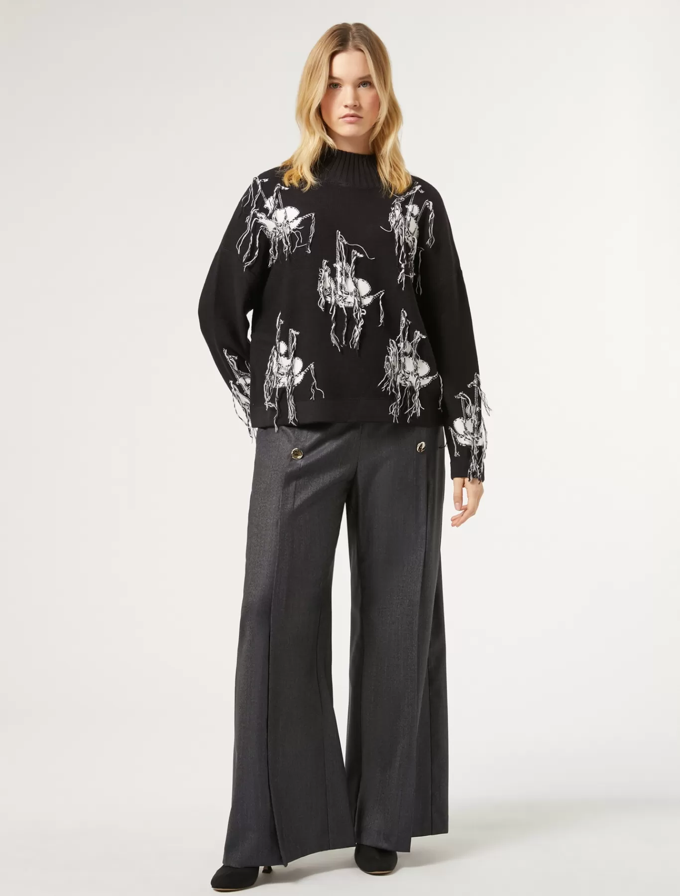 Marina Rinaldi Pantalons & Jeans | Pantalons & Jeans>Pantalon en laine et soie BLEUJEANS